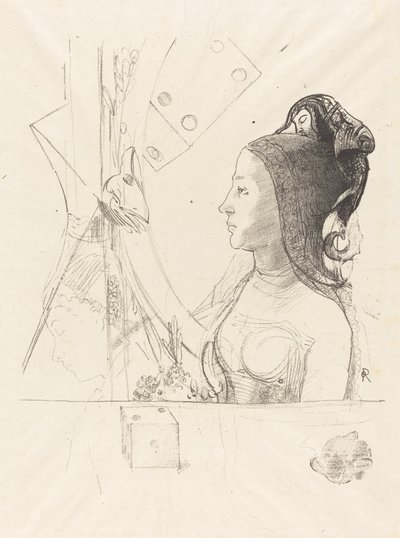 لمحة عن امرأة بواسطة Odilon Redon