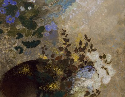 زهور في مزهرية سوداء ، 1909-10 بواسطة Odilon Redon