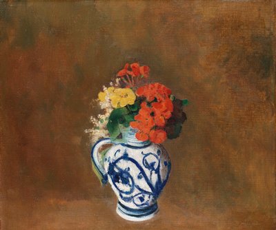 الزهور في إناء أزرق ، ج .1900 بواسطة Odilon Redon