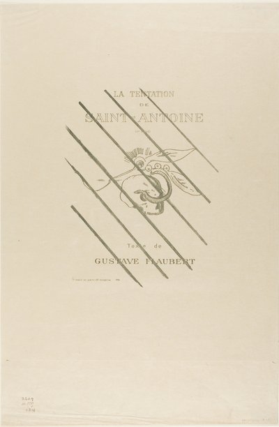 واجهة الكتاب / لوحة العنوان لـ Tentation de Saint Antoine بواسطة Odilon Redon