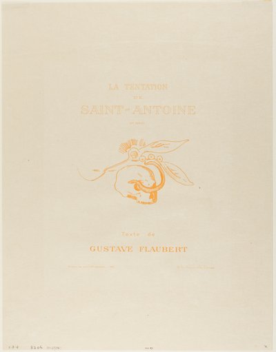 واجهة الكتاب / لوحة العنوان لـ Tentation de Saint Antoine بواسطة Odilon Redon