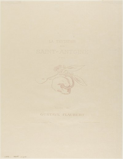 واجهة الكتاب / لوحة العنوان لـ Tentation de Saint Antoine بواسطة Odilon Redon