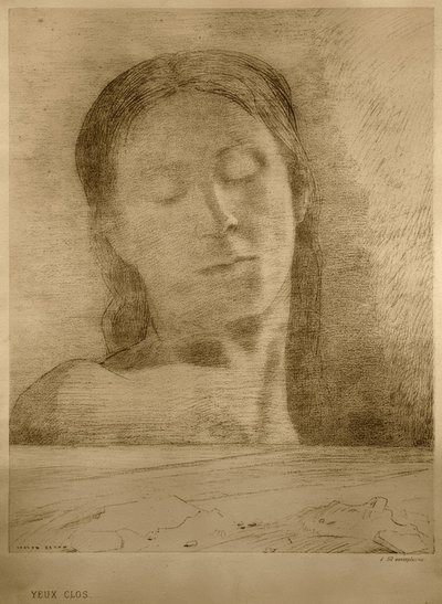 عيون مغلقة بواسطة Odilon Redon