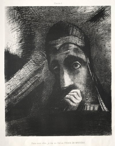 تكريم لغويا: في حلمي رأيت في السماء وجه الغموض ، 1885. بواسطة Odilon Redon