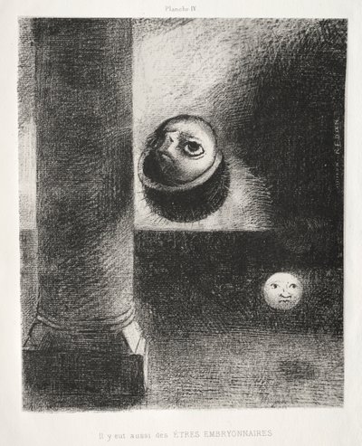 تكريم لغويا: كان هناك أيضًا كائنات جنينية ، 1885. بواسطة Odilon Redon
