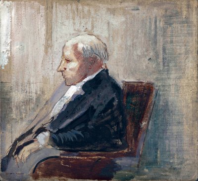 رجل جالس - رسم لأوديلون ريدون (1840-1916) ، زيت على ورق مقوى (21.9 × 23.5 سم) ، حوالي عام 1910 - موما (متحف الفن الحديث) ، نيويورك (الولايات المتحدة الأمريكية) بواسطة Odilon Redon
