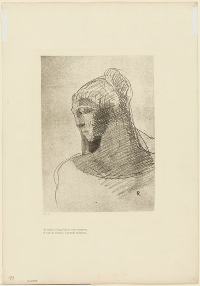أعشقك لأنني أعشق قبو السماء الليلية ، سفينة الحزن ، أيتها المرأة الطويلة الصامتة ، اللوحة 2 من 9 بواسطة Odilon Redon