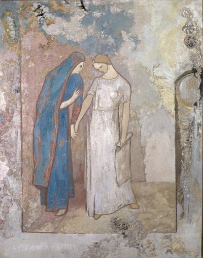 بدء الدراسة - سيدتان صغيرتان ، حوالي 1905 (زيت على قماش) بواسطة Odilon Redon