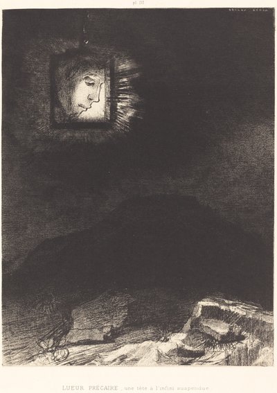 وميض غير مستقر ، رأس معلق بواسطة Odilon Redon