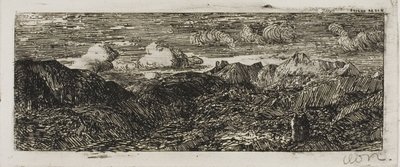 منظر طبيعي للجبل بواسطة Odilon Redon