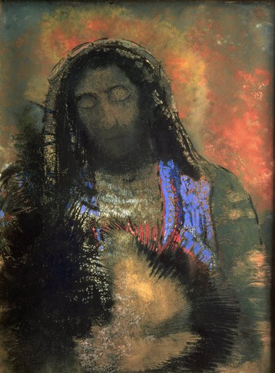 القلب المقدس ، 1910 (باستيل على ورق) بواسطة Odilon Redon