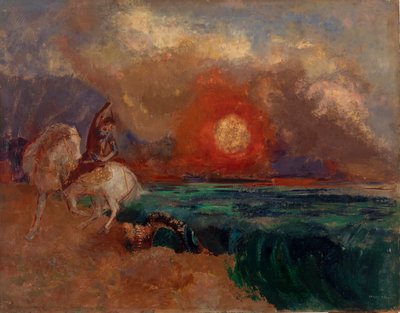 القديس جورج والتنين بواسطة Odilon Redon