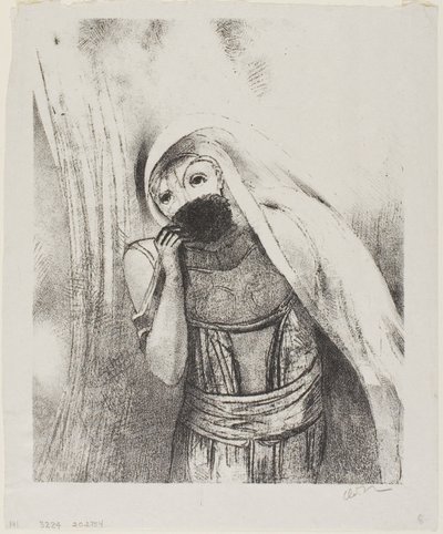 ترسم من حضنها إسفنجة ، سوداء تمامًا ، وتغطيها بالقبلات ، اللوحة 8 من 24 بواسطة Odilon Redon