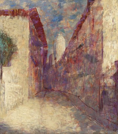 شارع في فونتارابي (زيت على قماش) بواسطة Odilon Redon