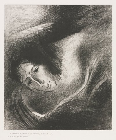 نهاية العالم للقديس يوحنا: وألقى الشيطان الذي خدعهم في البحيرة ، 1899. بواسطة Odilon Redon