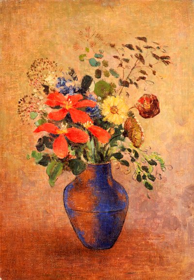 المزهرية الزرقاء بواسطة Odilon Redon