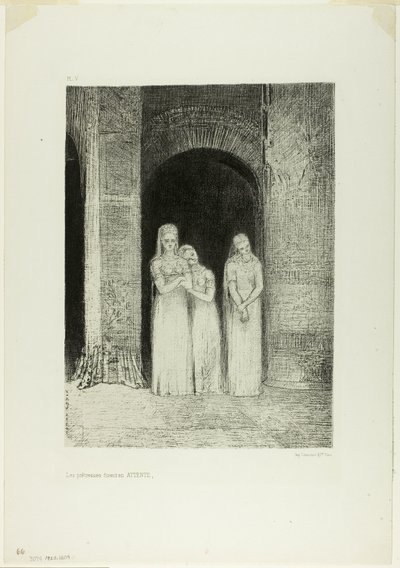 كانت الكاهنات منتظرات من الليل بواسطة Odilon Redon