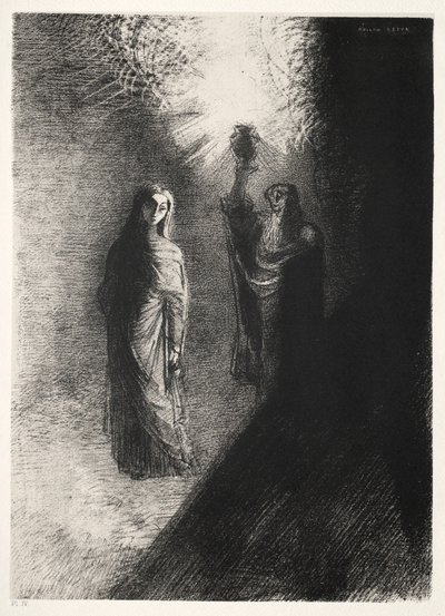 إغراء سلسلة القديس أنطونيوس الأول: قام برفع الجرة البرونزية ، 1888. بواسطة Odilon Redon