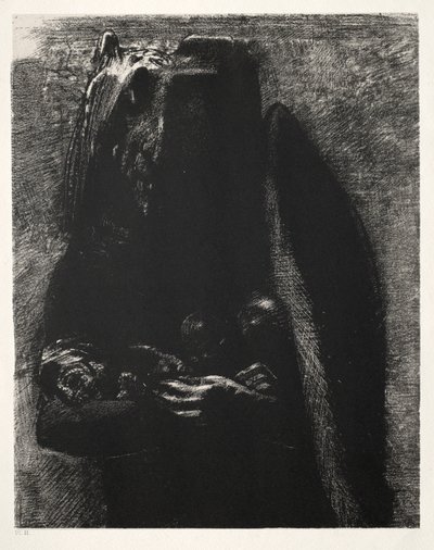 إغراء سلسلة القديس أنطونيوس الأول: إنه الشيطان ، محمل تحت جناحيه ، 1888. بواسطة Odilon Redon