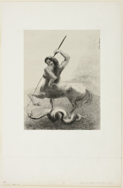كانت هناك صراعات وانتصارات عبثية ، اللوحة 6 من 8 من "Les Origines" بواسطة Odilon Redon