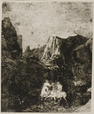 اثنان من الفرسان الصغار بواسطة Odilon Redon
