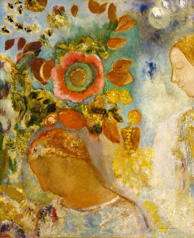 فتاتين بين الزهور ، 1912 بواسطة Odilon Redon