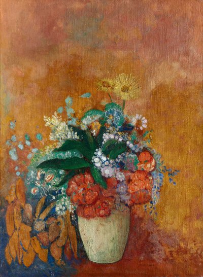 إناء من الزهور ، حوالي 1905 (زيت على قماش) بواسطة Odilon Redon