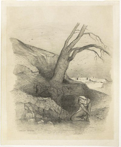 امرأة راكعة بواسطة Odilon Redon