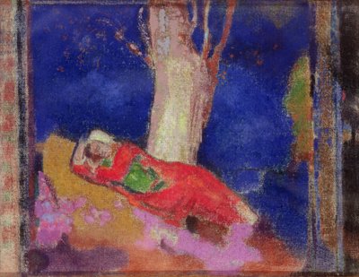 Woman Sleeping under a Tree بواسطة Odilon Redon