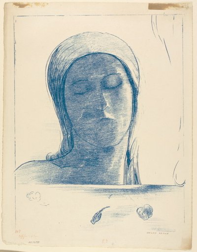 عيون مغلقة بواسطة Odilon Redon