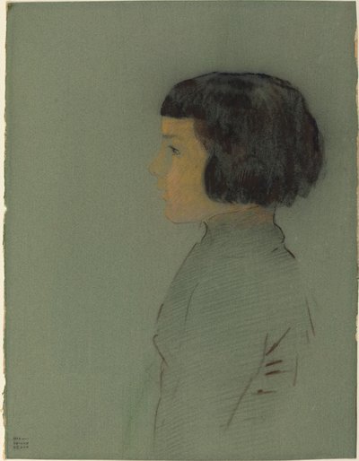 شابة في الملف الشخصي بواسطة Odilon Redon