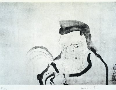 صورة لرجل عجوز ، رسم أوغاتا كورين (1658-1716) ، حبر على الحرير ، الحضارة اليابانية ، فترة إيدو بواسطة أوغاتا كورين