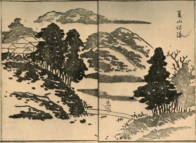 منظر طبيعي مع شخصية تعبر جسرًا ، 1809 ، 1924. بواسطة أوغورا توكي