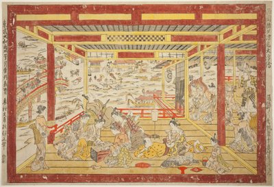 الاستمتاع بالبرودة المسائية بالقرب من جسر Ryogoku (Ryogoku bashi yusuzumi uki-e) بواسطة أوكومورا ماسانوبو