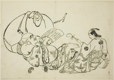 Hotei قراءة كتاب ، لا. 11 من سلسلة من 12 مطبوعة بواسطة أوكومورا ماسانوبو