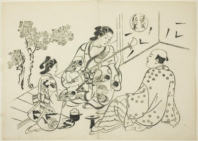 فصل Hana-no-en من "The Tale of Genji" (Genji Hana-no-en) ، من سلسلة من المحاكاة الساخرة لـ Genji بواسطة أوكومورا ماسانوبو