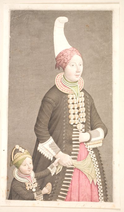 امرأة وفتاة ترتديان أزياء آيسلندية بواسطة أولافيوس