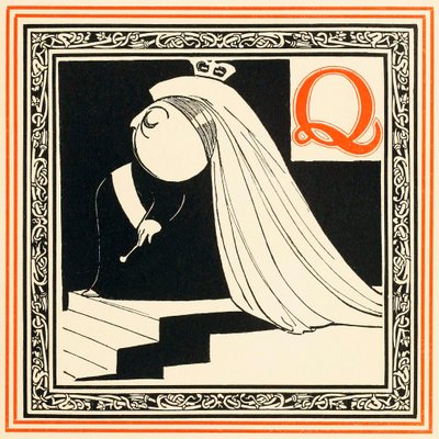 Q هي الملكة ، النبيلة جدًا والحرة ، من حانة An Alphabet of Celebrities. 1899. بواسطة أوليفر هيريفورد