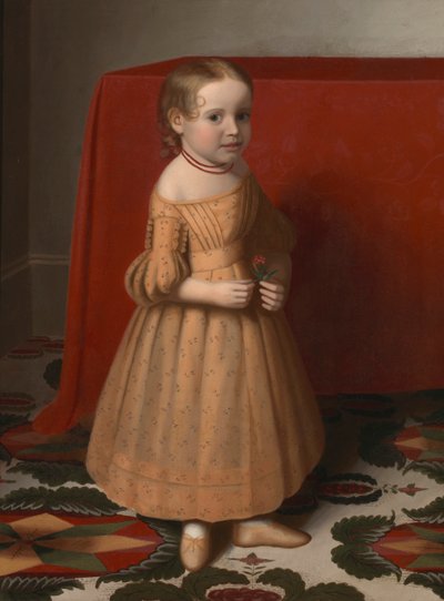 صورة لفتاة صغيرة مع روز ، كاليفورنيا. 1838. بواسطة أوليفر تاربيل إيدي