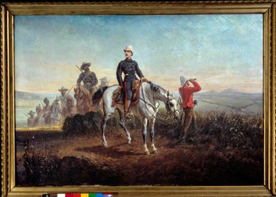 الحملة الاستعمارية في جنوب إفريقيا: "" الأمير الإمبراطوري يوجين لويس نابليون بونابرت (1856-1879) في زولولاند "لوحة رسمها أوليفييه بيشات (1825-1912) ، 87 × 128 سم. القرن ال 19. متحف القصر Compiegne - الحملة الاستعمارية في جنوب إفريقيا: " بواسطة أوليفر بيشات