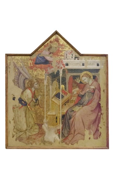 البشارة، حوالي عام 1396 (تمبراً على لوحة) بواسطة أوليفوتشيو سيكاريلو دي سيكاريلو