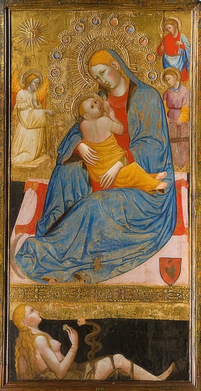 مادونا التواضع بإغواء حواء. حوالي 1400 بواسطة Olivuccio di Ciccarello