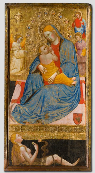مادونا التواضع بإغواء حواء ، ج. 1400. بواسطة Olivuccio di Ciccarello