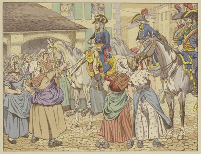 في باريس عام 1795 ، أثناء مجاعة ، اتهمت زوجة سمكة نابليون بالحصول على الدهون على حساب الناس. مبتسمًا ، أجاب انظر إليّ وقول أي منا هو الأكثر سمنة؟ (مضاءة اللون بواسطة وظيفة Onfray de Breville