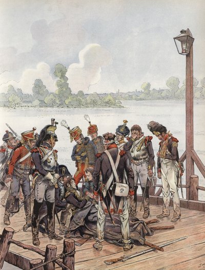 جان لانس ، بعد أن أصيب بجروح قاتلة في معركة أسبرن إسلينج ، مع نابليون ، 1809 بواسطة وظيفة Onfray de Breville