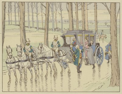 نابليون يلتقي الأرشيدوقة ماري لويز من النمسا ، الذي يجب أن يتزوج ، 27 مارس 1810 بواسطة وظيفة Onfray de Breville