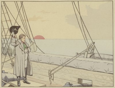 نابليون على متن HMS Bellerophon بعد أن استسلم نفسه للبريطانيين ، 15 يوليو 1815 بواسطة وظيفة Onfray de Breville