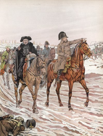 نابليون ، يركب بجانب آبي هنريوت ، 1814 بواسطة وظيفة Onfray de Breville