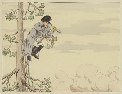 نابليون يراقب معركة Aspern-Essling من أعلى شجرة في جزيرة Lobau ، في 22 مايو 1809 بواسطة وظيفة Onfray de Breville
