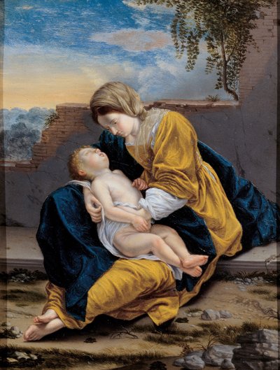 مادونا والطفل في المناظر الطبيعية ، 1621-1624 بواسطة أورازيو جينتيليشي